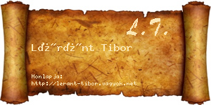 Léránt Tibor névjegykártya
