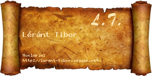 Léránt Tibor névjegykártya